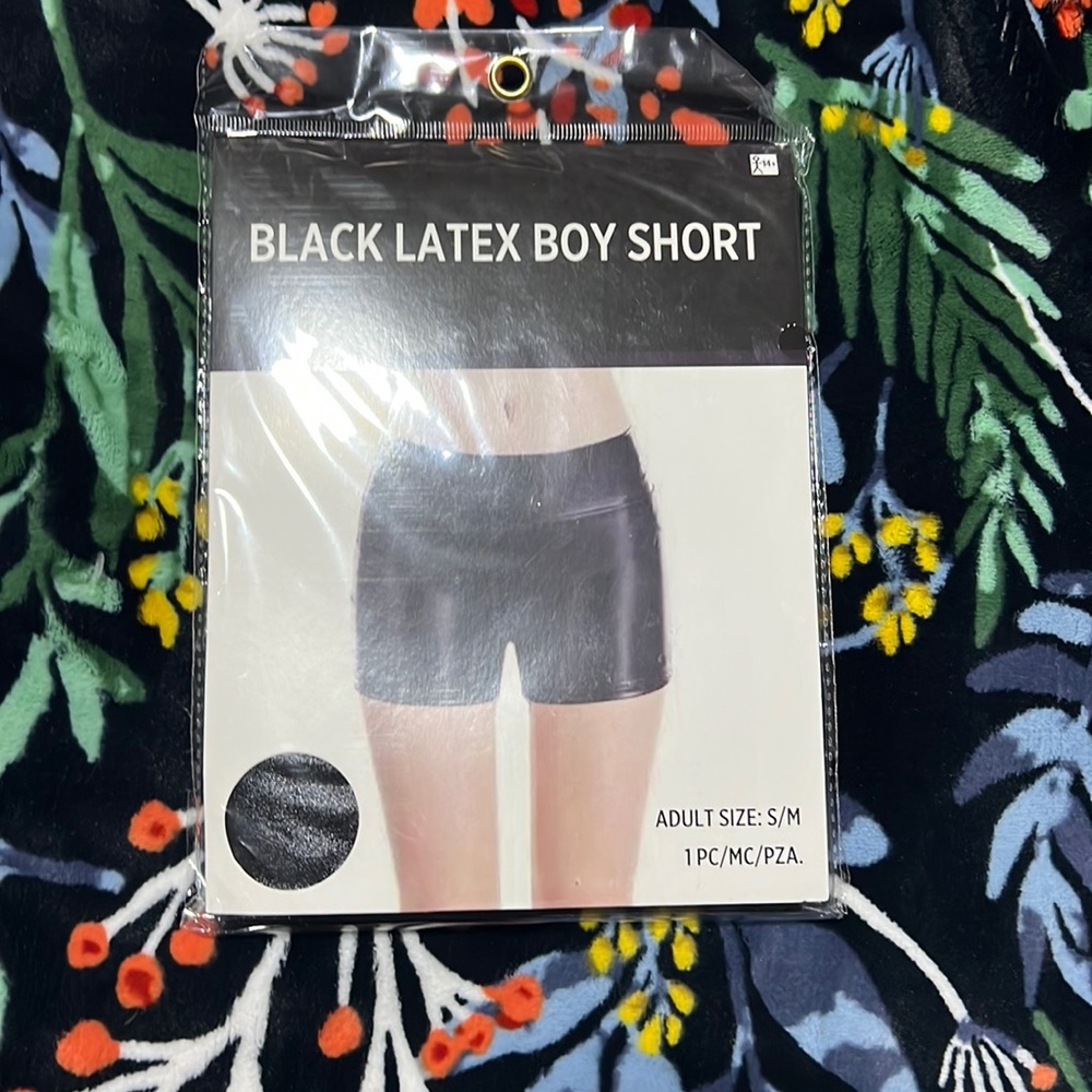 Brand new Black latex shorts